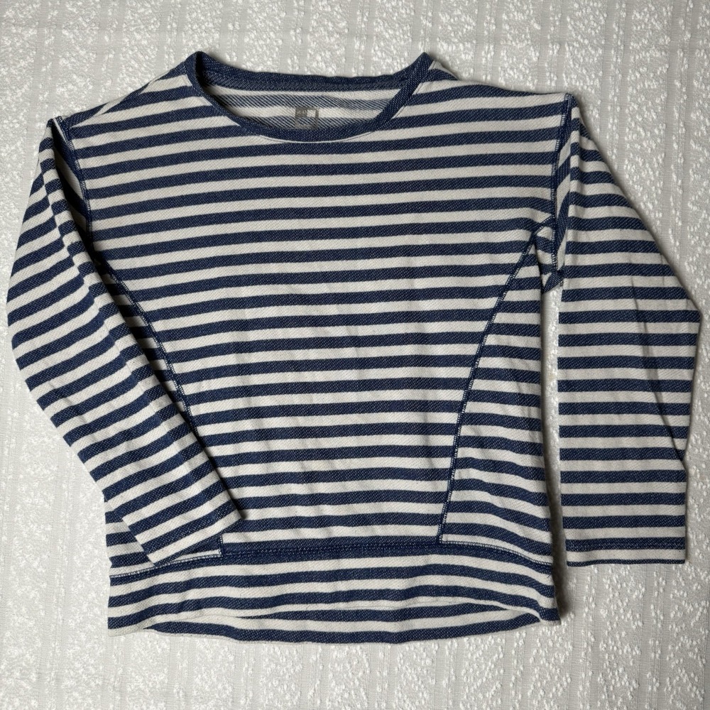 JCP Womans Striped‎ Knit Top Size S Cotton Blend Sailor Coastal Resort Nautical